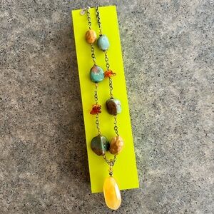 📿 [Silpada] 925 Sterling Silver and Turquoise Amber Jasper Calcite Necklace EUC